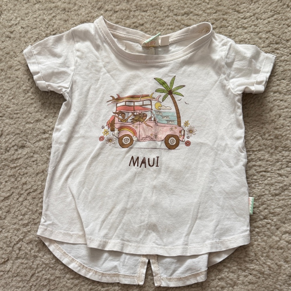 Toddler Girls Maui Kids White T-Shirt - Size 2